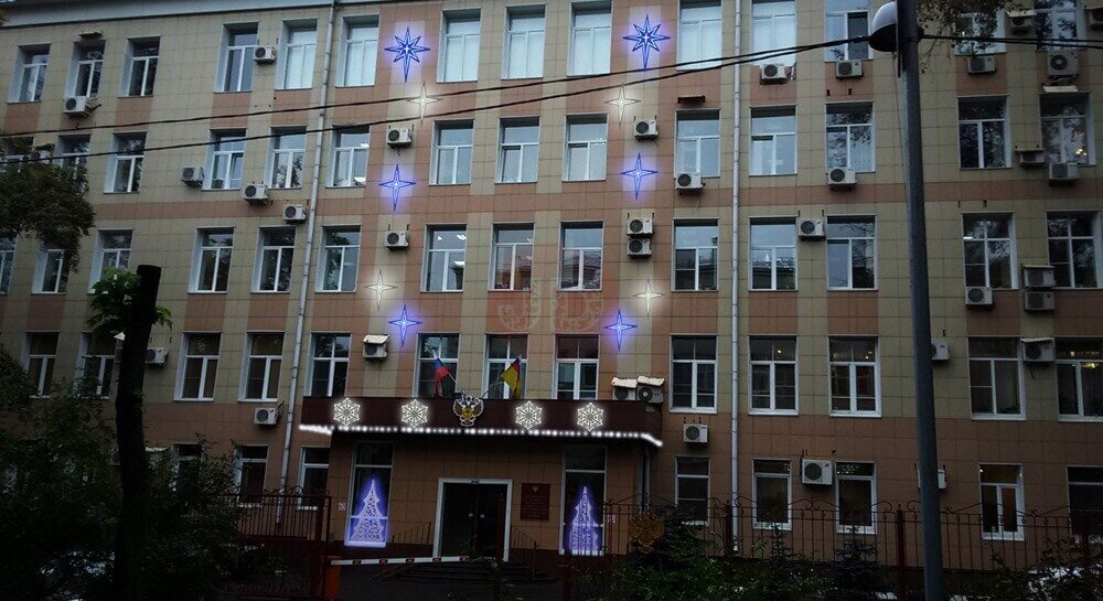 Оформление фасада здания к Новому Году