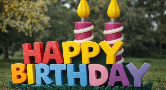 надпись happy birthday из пенопласта